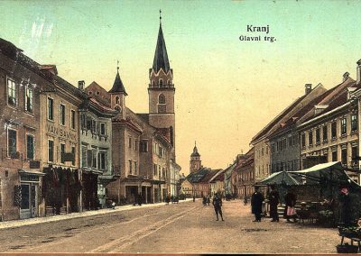 Razglednica Kranja, pred 1909
